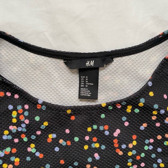 H&M peplum top with rainbow confetti polka dots - Picture 2 of 5